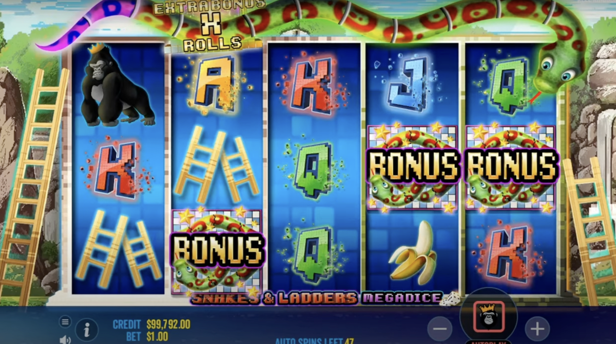 Bonus at Snakes and Ladders Mega Dice Casinos
